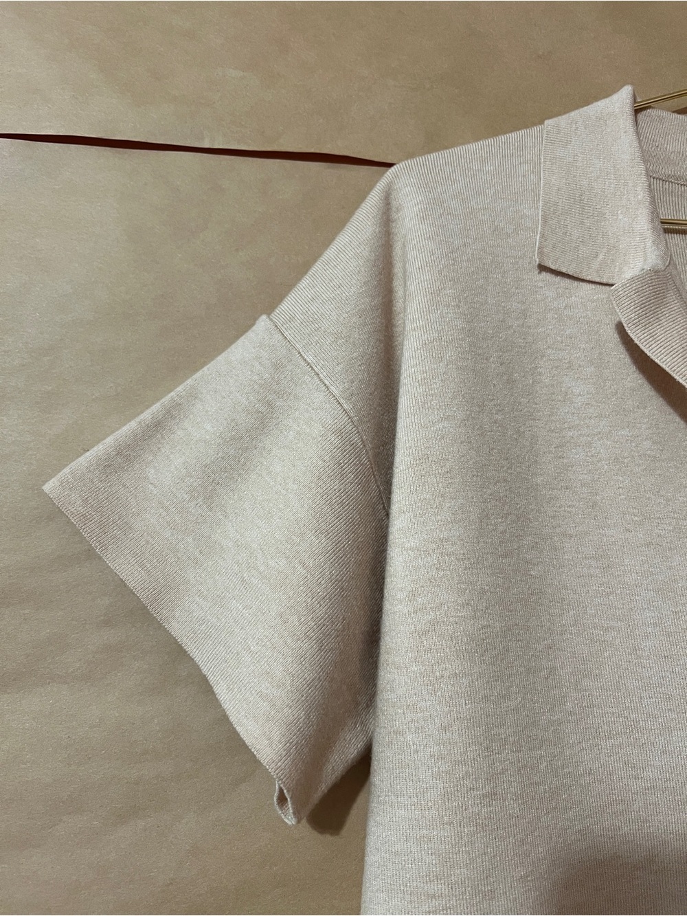Tuckernuck | Channing Polo Midi Dress Stretch Knit Popover Dress Tan Size S - Picture 5 of 11